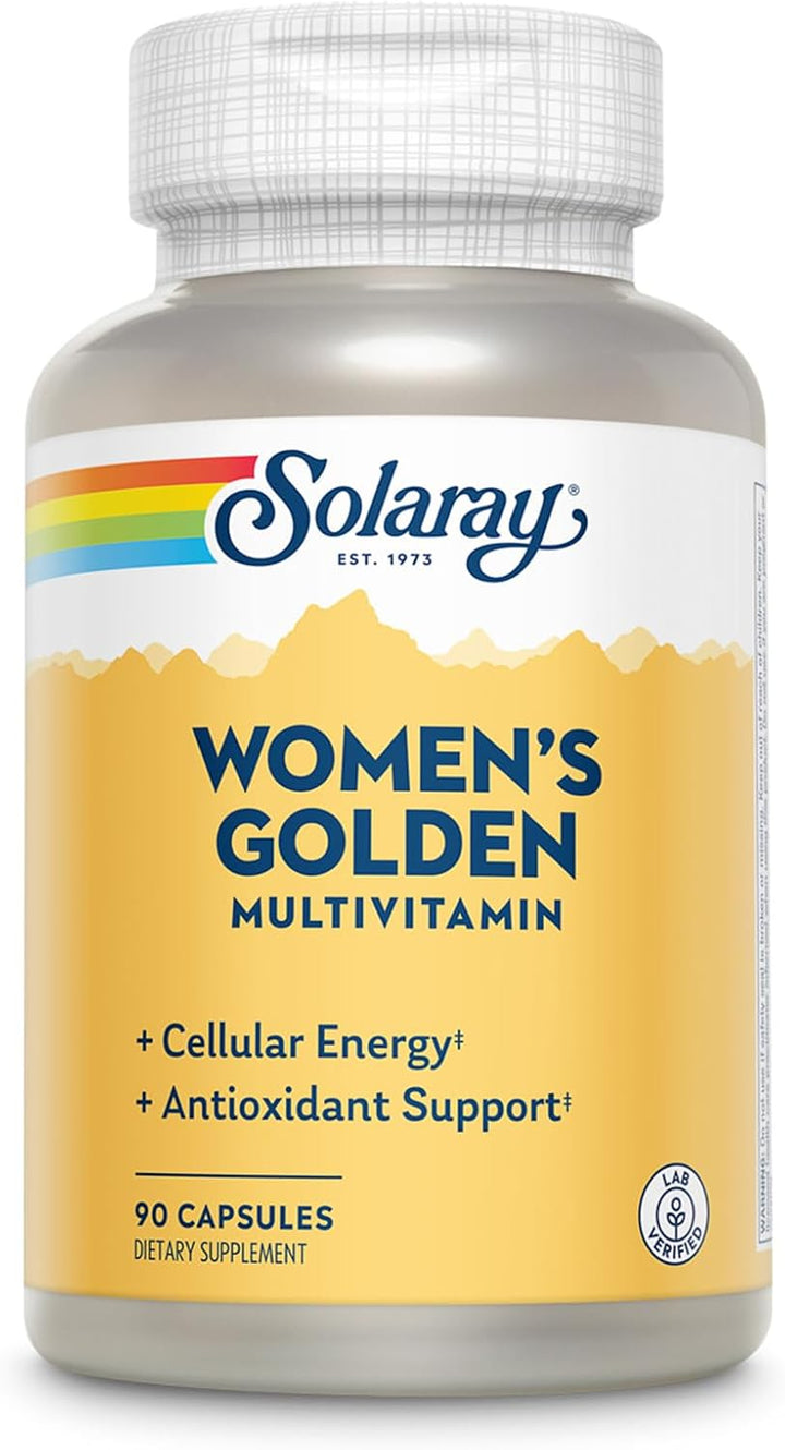 SOLARAY Suplemento multivitamínico dorado para mujer, vitaminas de...
