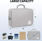 BALEINE Caja de documentos ignífuga con cerradura, bolsa portátil ignífuga para documentos, impermeable, cajas de archivos a prueba de fuego para documentos, caja organizadora de archivos para papeleo