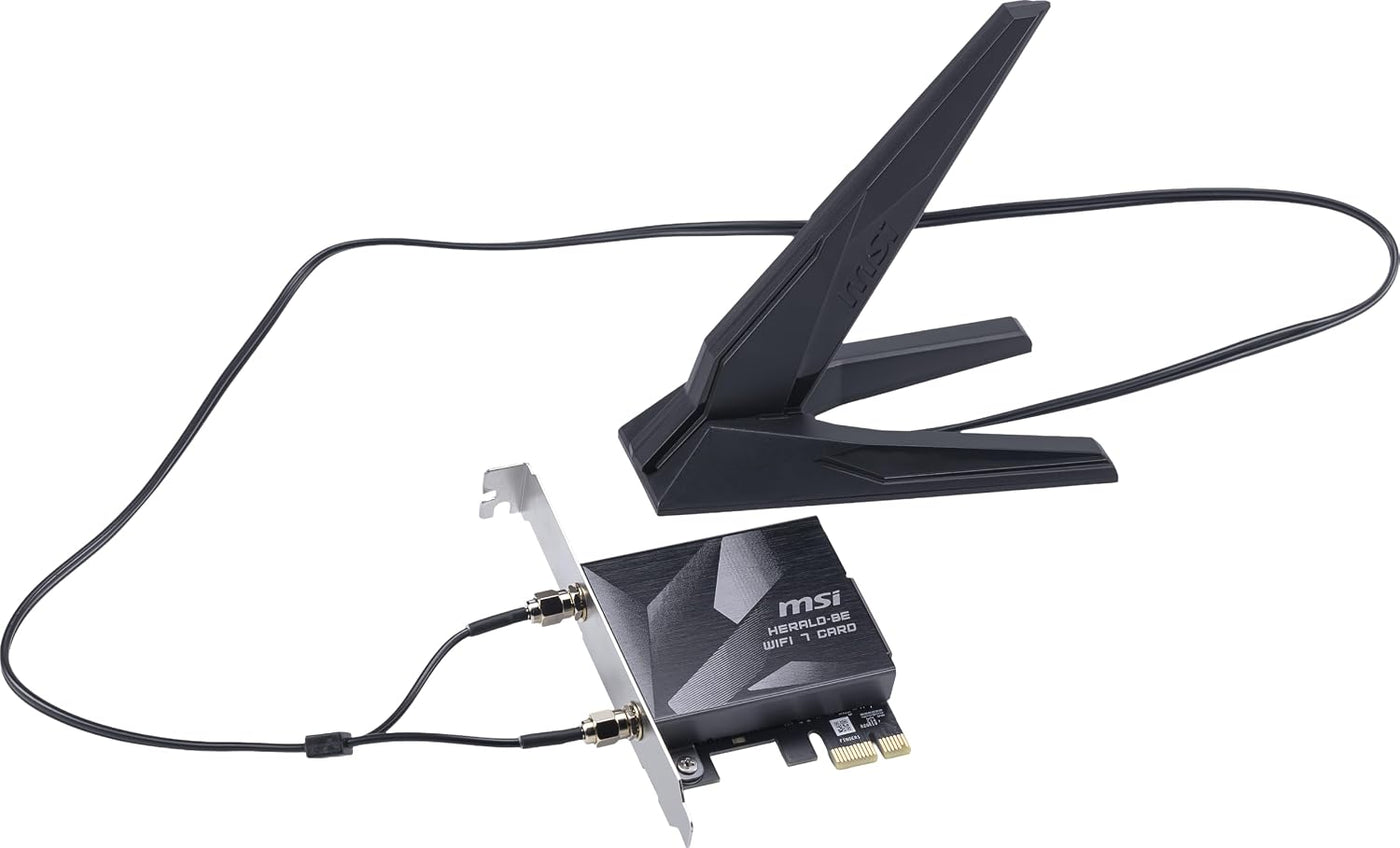 MSI Herald WiFi 7 PCIe Card para PC de sobremesa BE9400 Tri-Band, B...