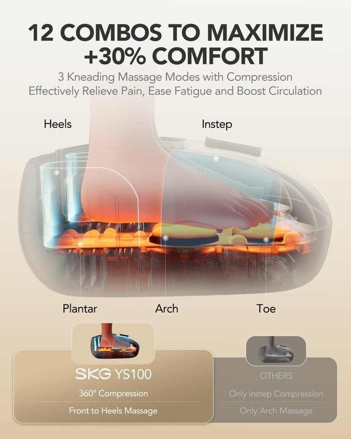 SKG YS100 Shiatsu - Masajeador de pies con calor y control remoto e...