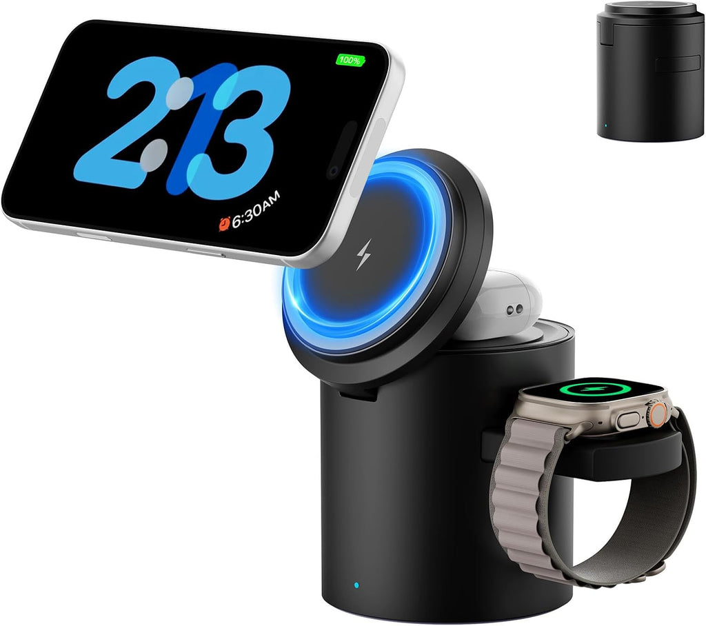 Soporte magnético plegable 3 en 1 cargador inalámbrico para iPhone Watch