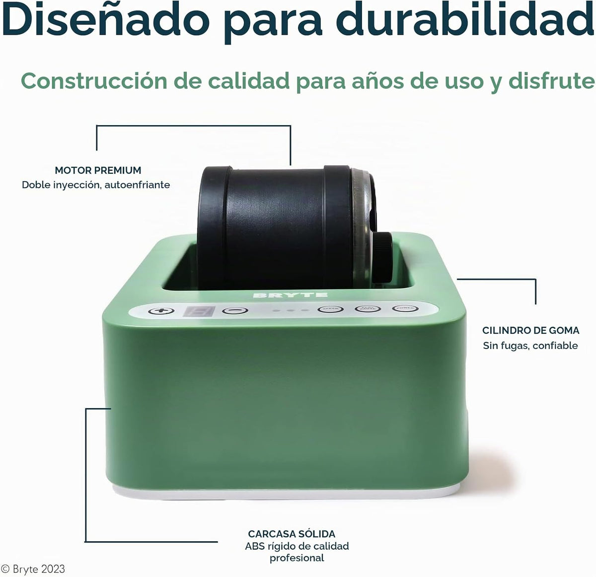 Vaso de roca y máquina de volcar – Verde menta medio, 3 velocidades, a partir de 8 años – Accionamiento directo, temporizador de 9 días y motor silencioso de refrigeración – Pulidor silencioso