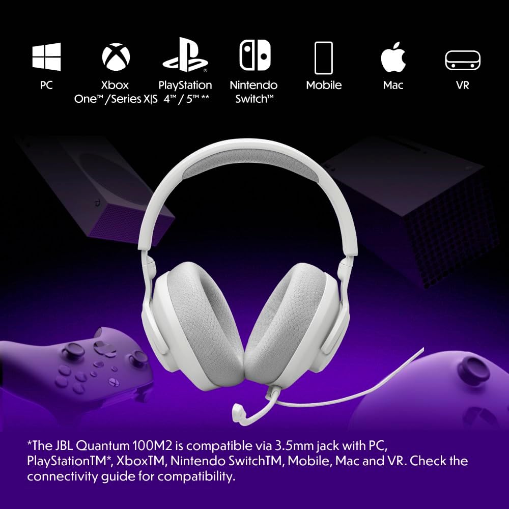 JBL Quantum 100M2 - Auriculares con cable para juegos con micrófono...