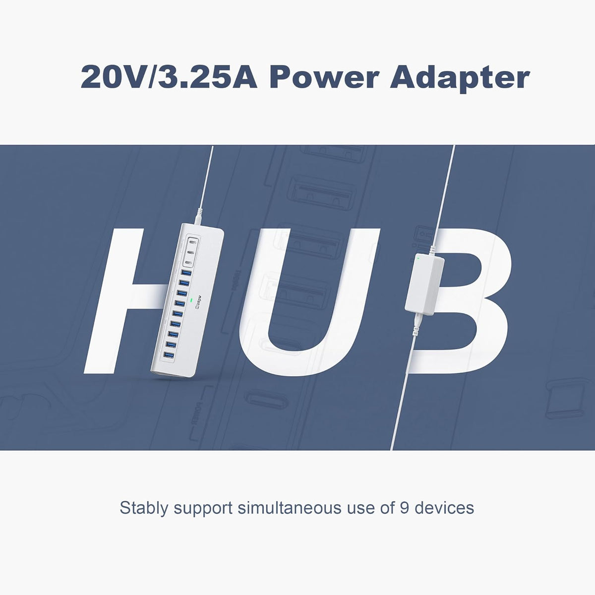 intpw, YH9AC, hub USB 3.2 de 12 puertos, alimentado