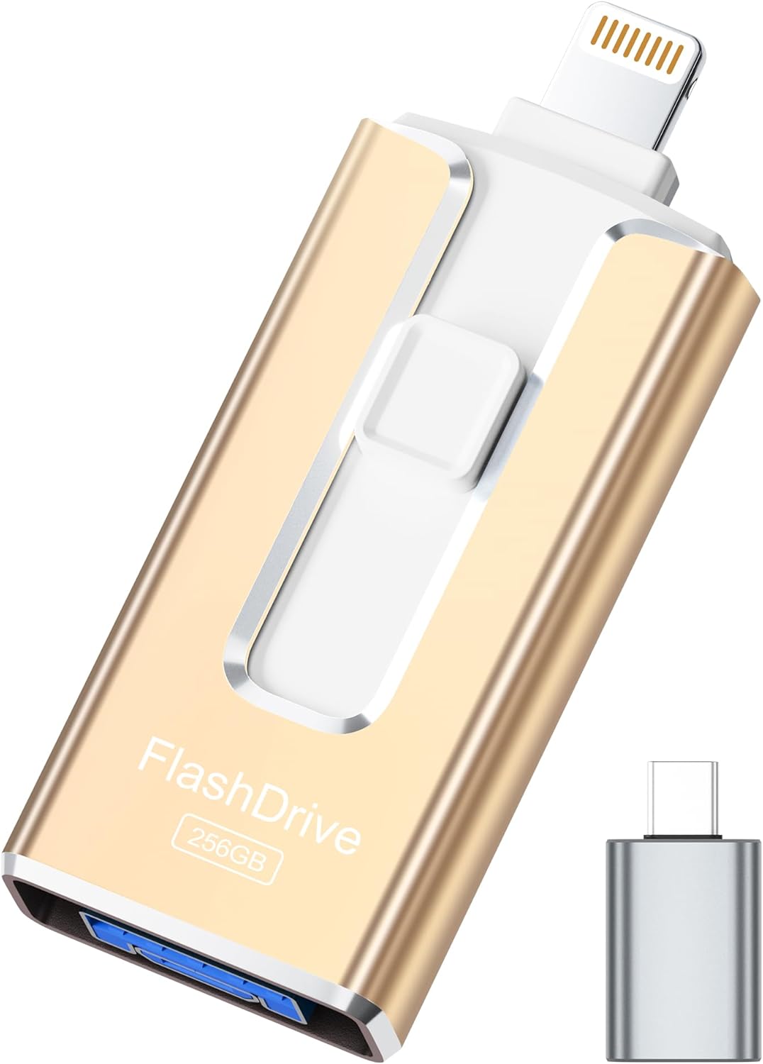 Unidad flash con certificación MFi para iPhone iPad de 256 GB, barr...
