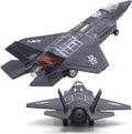 Avión de Combate a Escala Militar F-35 Modelo de Avión del Ejército Fuerza Aérea de Metal Fundido con Retroceso Avión de Ataque y Bombardeo con Luces y Sonidos para Niños o Colección