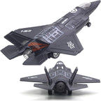 Avión de Combate a Escala Militar F-35 Modelo de Avión del Ejército Fuerza Aérea de Metal Fundido con Retroceso Avión de Ataque y Bombardeo con Luces y Sonidos para Niños o Colección