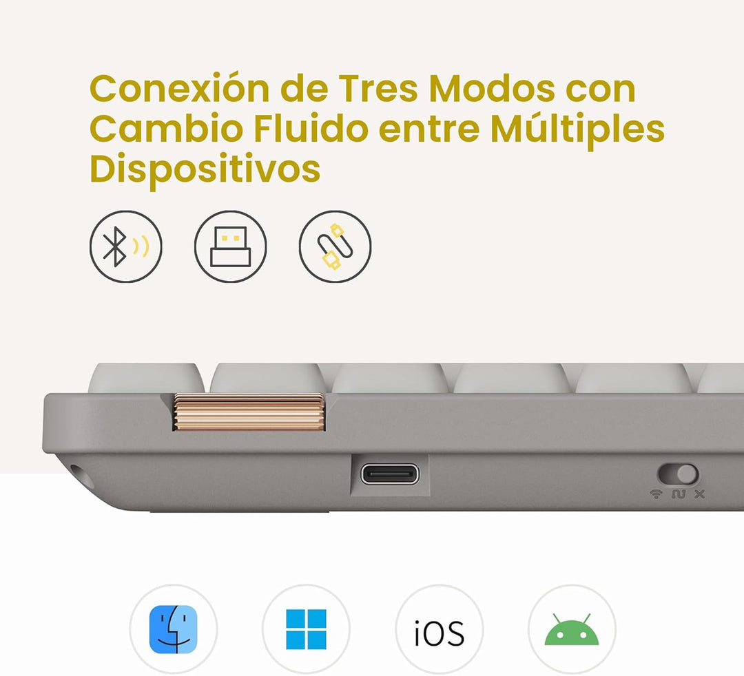 Flow Lite - Teclado mecánico de perfil bajo de 100 teclas, teclado...