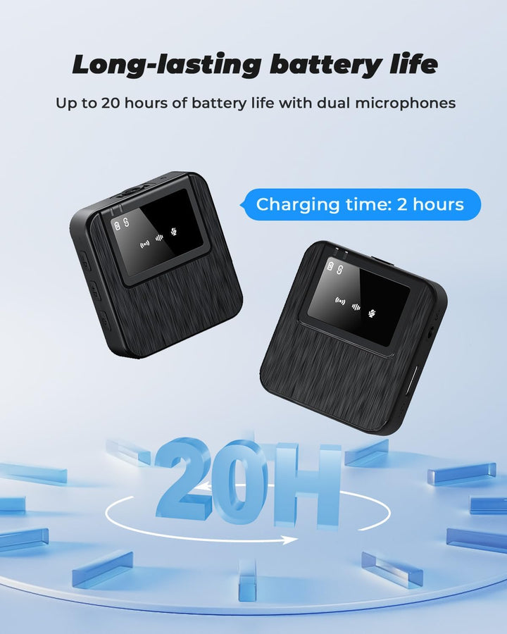 BAILIXIN Micrófono Lavalier inalámbrico para iPhone, Android, cámar...