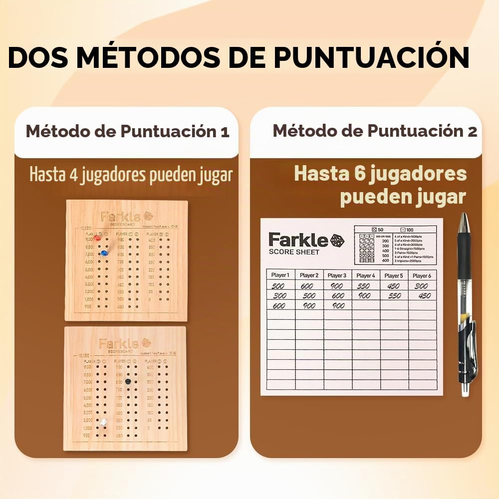 Farkle - Bandeja de dados y estuche de almacenamiento, el clásico juego