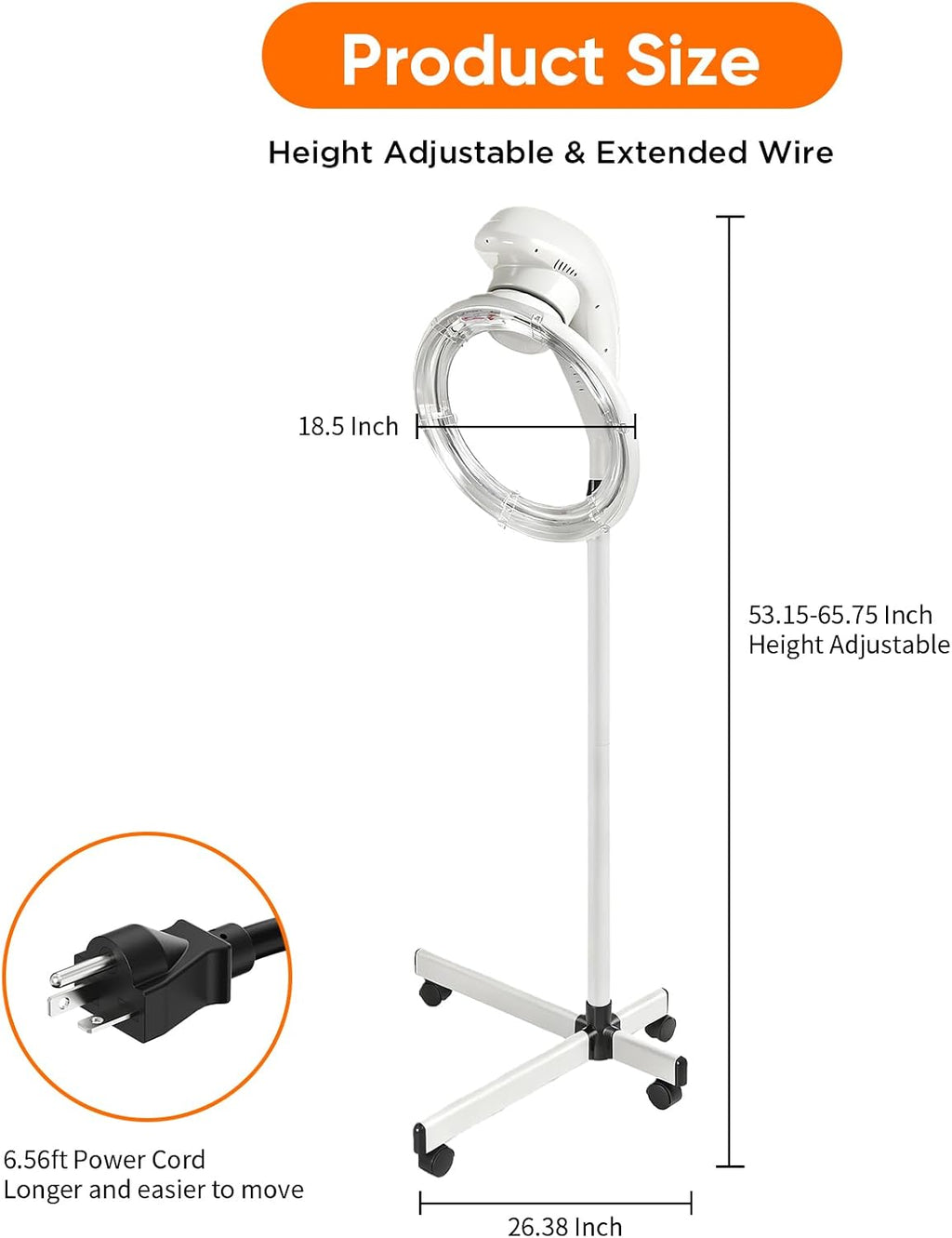 Procesador de cabello giratorio, control de pantalla digital LCD, acelerador de secador de pelo, estilo permanente (blanco)