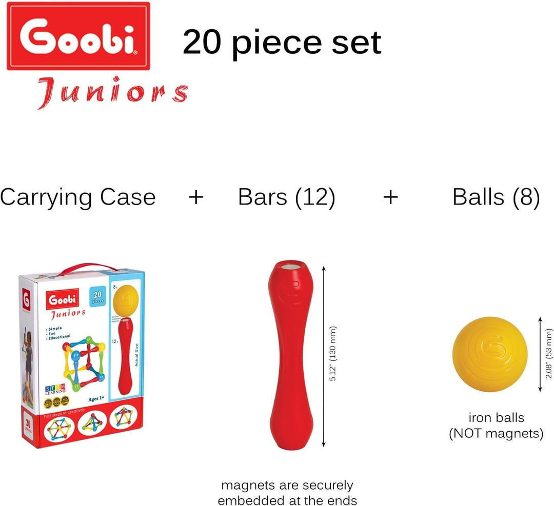 Goobi Juego de construcción de 20 piezas de bloques de