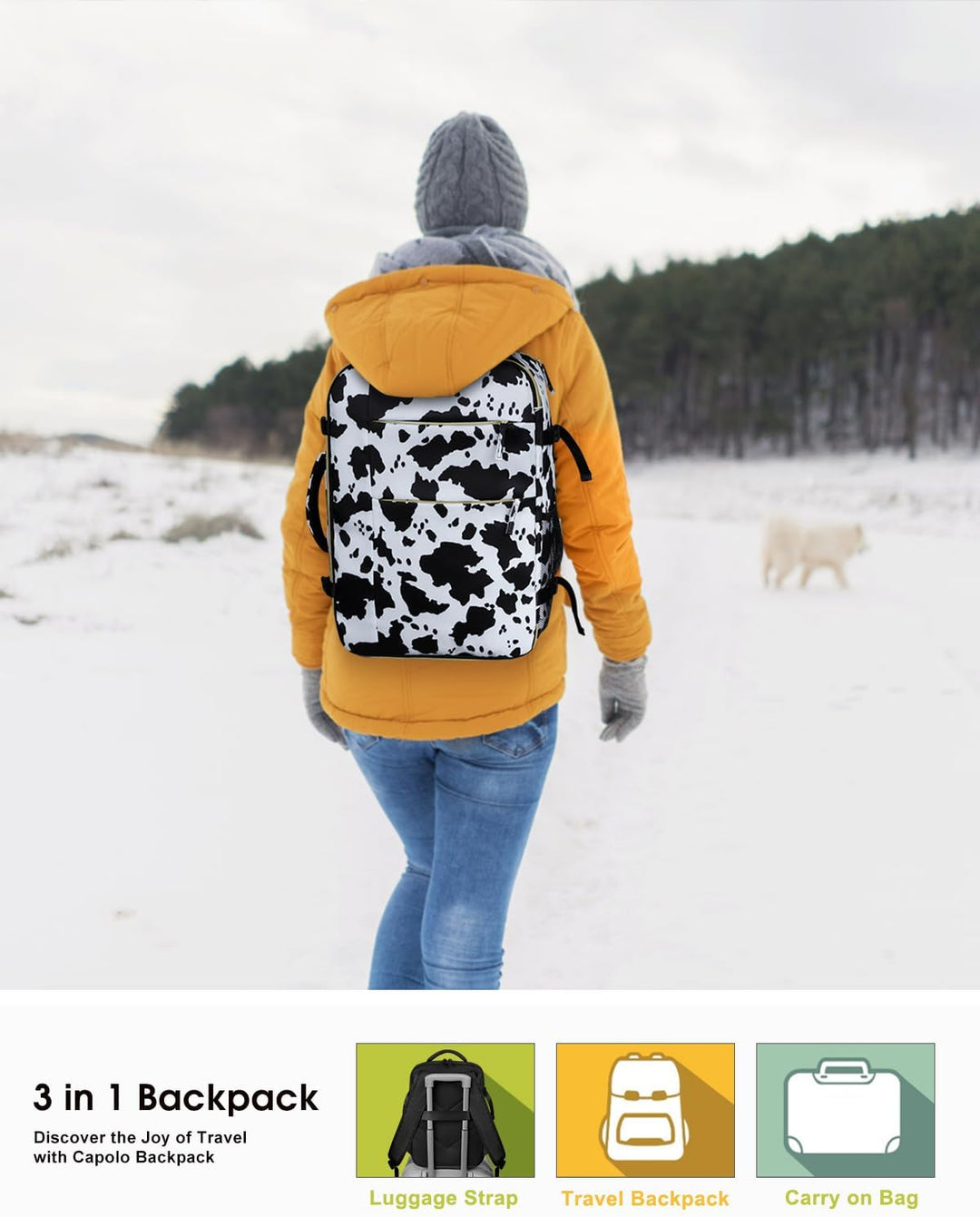 Mochila de viaje Capolo para mujeres y hombres, mochila impermeable...