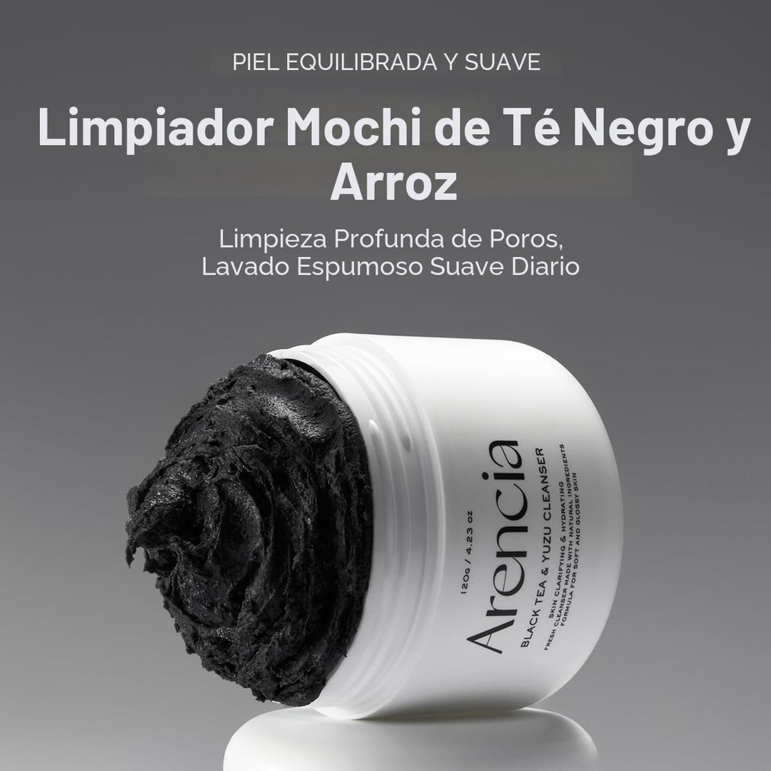 ARENCIA Limpiador facial Mochi de arroz con té negro, 4.23 oz, cuid...