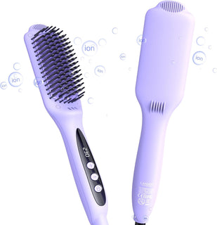 LANDOT Cepillo alisador de cabello para cabello dañado - Cerdas rec...