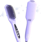 LANDOT - Cepillo iónico para alisar el cabello, Cepillo alisador de oro rosa