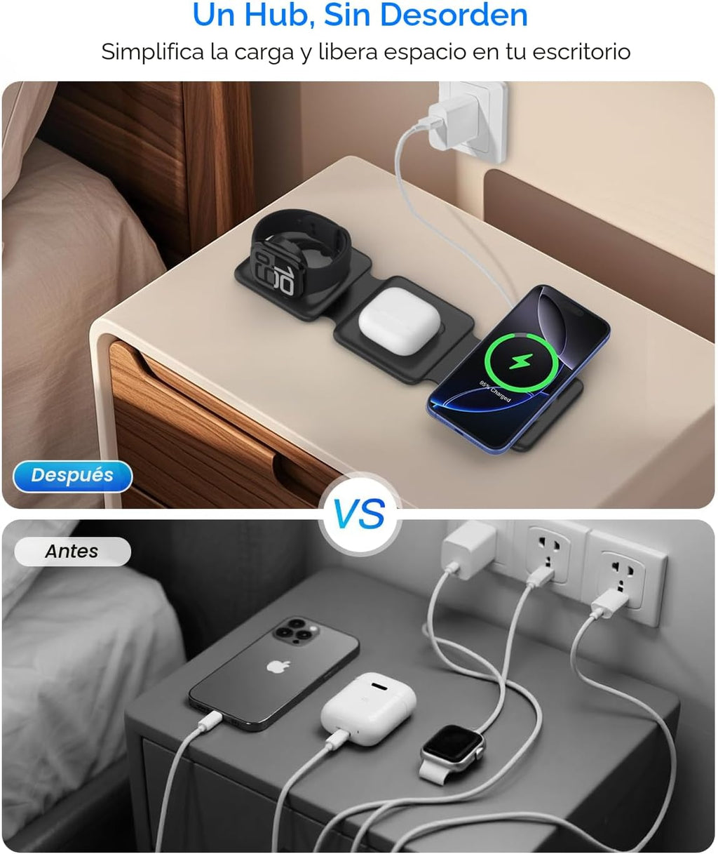 Fold Magnetic Wireless Charger para iPhone: Compact carga Pad Fit Travel