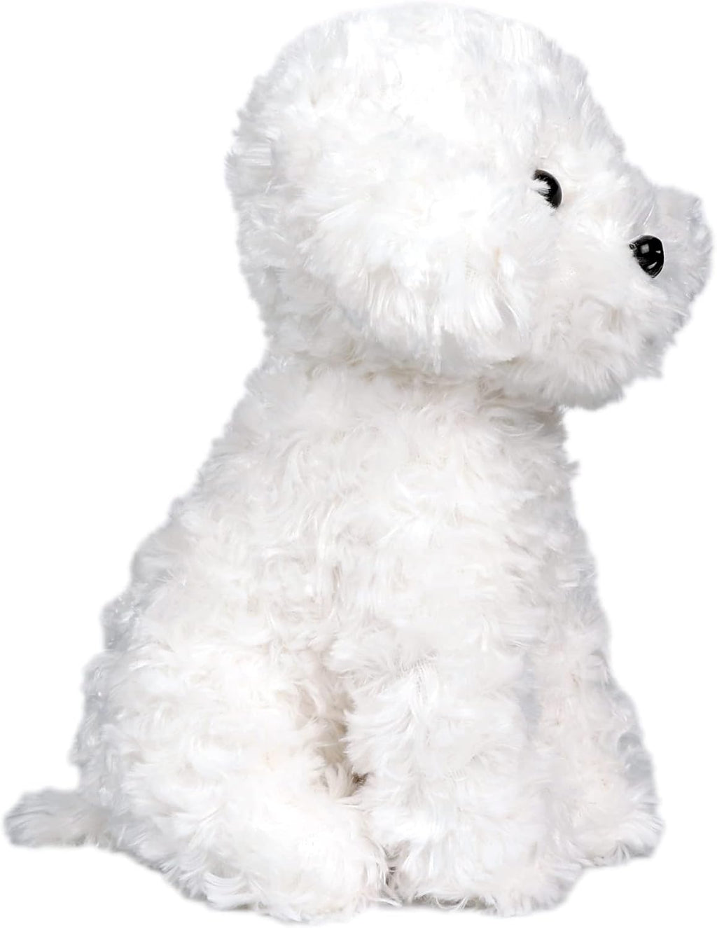 Juguete caniche de peluche blanco y marrón, perro de peluche para regalo