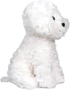 Juguete caniche de peluche blanco y marrón, perro de peluche para regalo