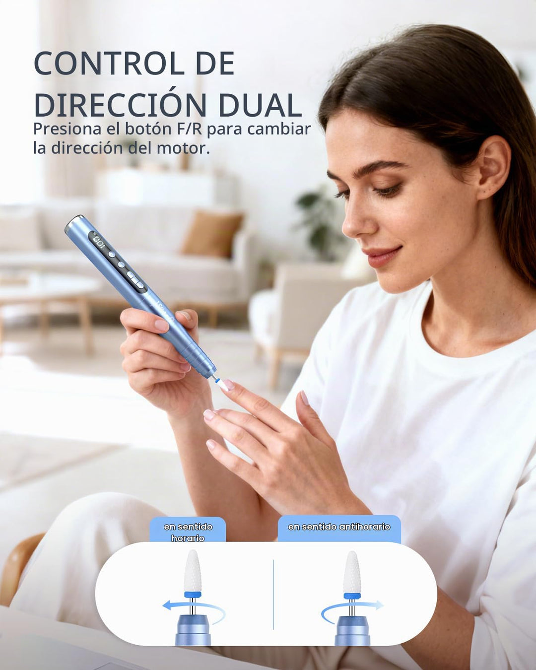JOREST Kit de taladro eléctrico para uñas, lima de uñas recargable...