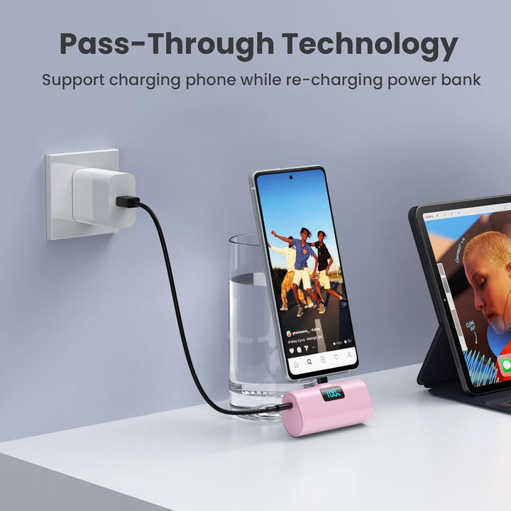 [Paquete de 2] Cargador portátil pequeño de 5200 mAh, banco de ener...