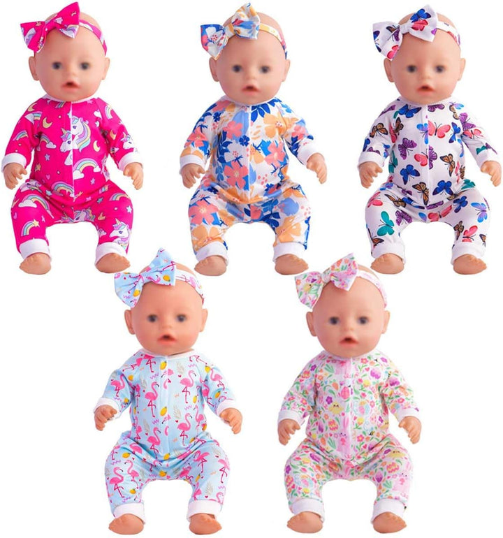 Sweet Dolly Juego de 5 accesorios para muñecas de bebé, ropa y diad...
