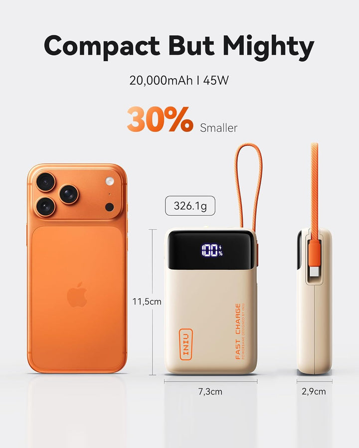 INIU Cargador portátil de 20000 mAh, banco de energía pequeño, bate...