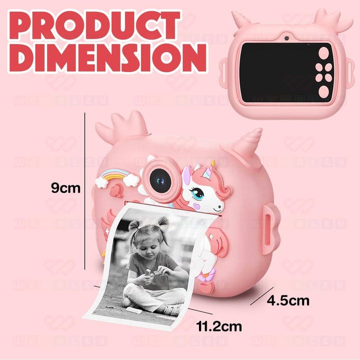 Wembley Unicorn Print - Cámara para niños con doble lente, tarjeta...