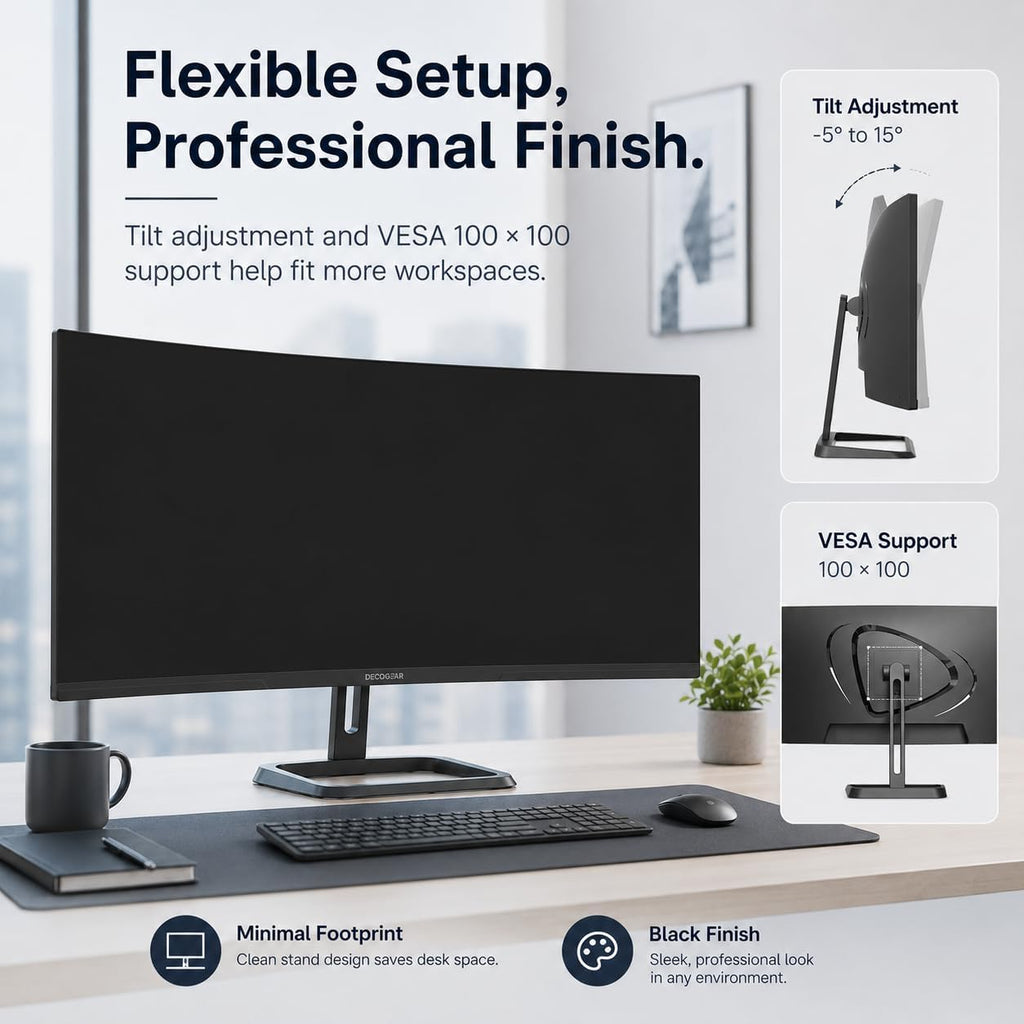 Deco Gear - Monitor WQHD de 34 pulgadas curvo Super UltraWide 3440...