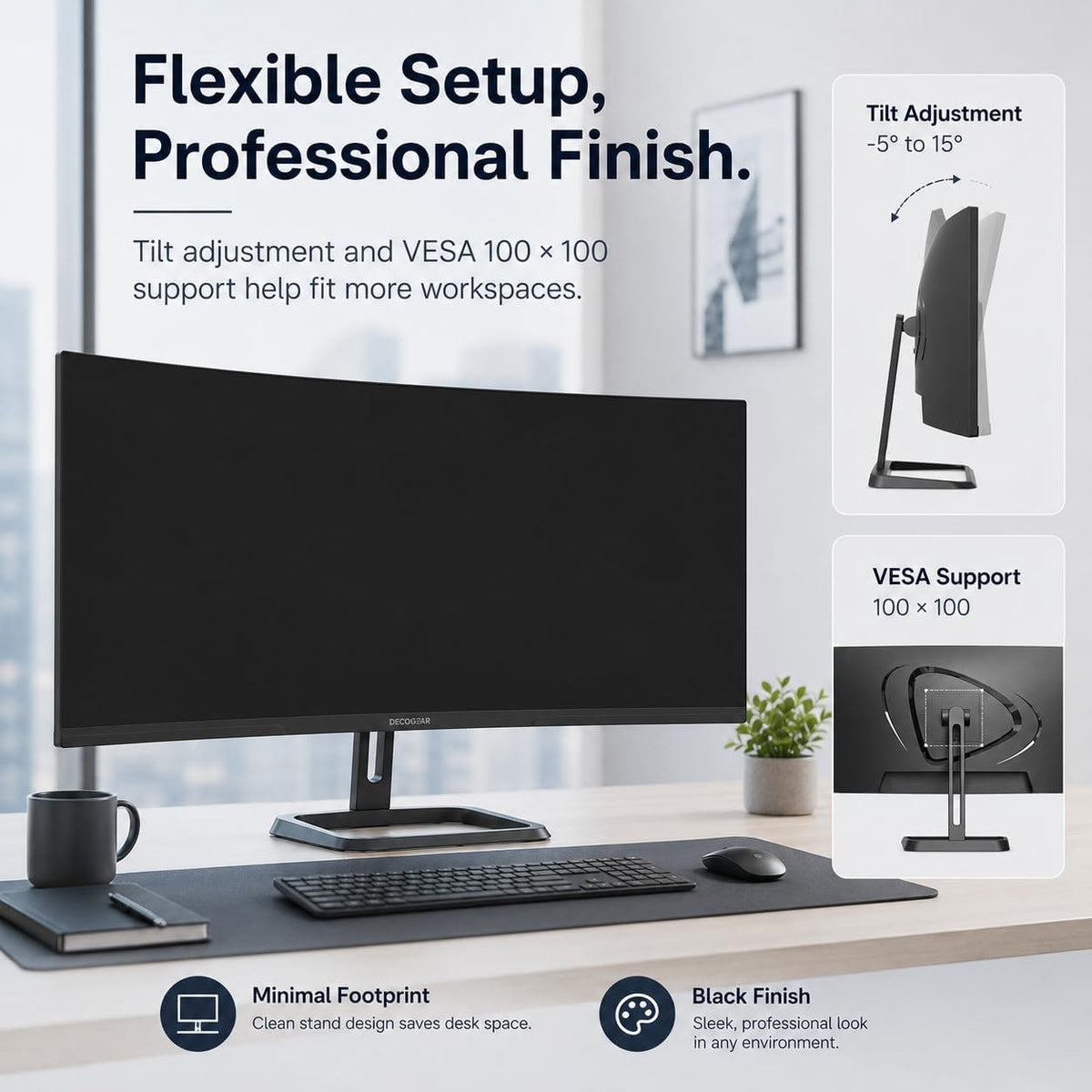 Deco Gear - Monitor WQHD de 34 pulgadas curvo Super UltraWide 3440...