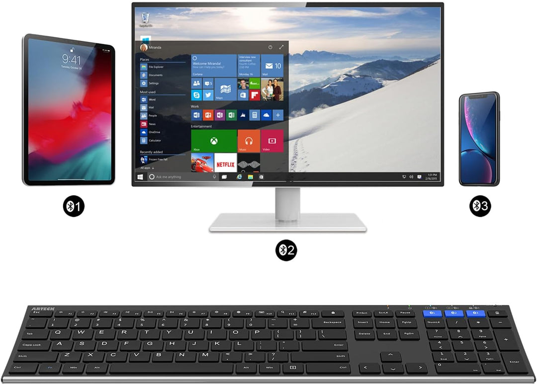 Arteck HB192 Teclado Bluetooth universal multidispositivo