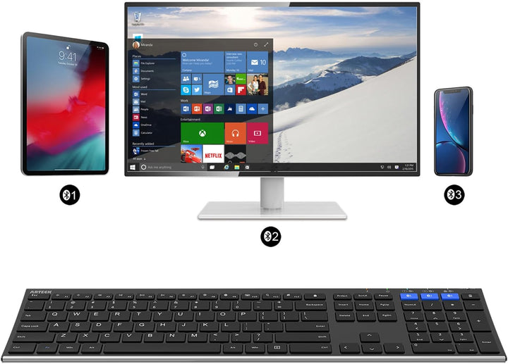 Arteck HB192 Teclado Bluetooth universal multidispositivo
