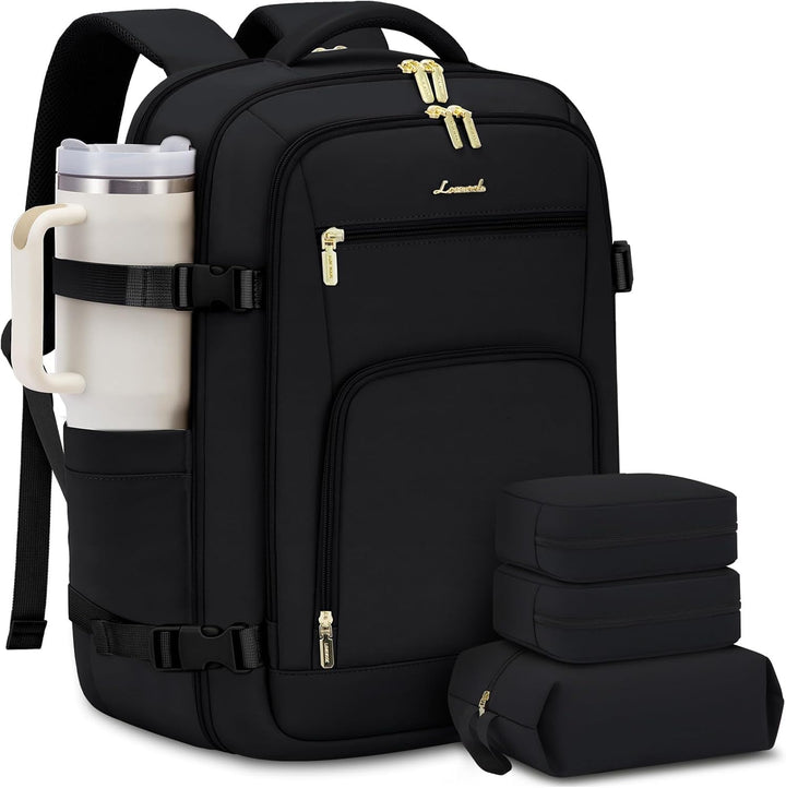 LOVEVOOK Mochila de viaje para mujer y hombre, Negro, Mochilas de v...