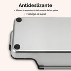 Caja de arena para gatos de acero inoxidable, 17.5 pulgadas de largo x 13.6