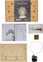 Rolife Rompecabezas de madera 3D con manivela de mano, caja de música, juguetes de maquinario, kit de manualidades de madera, regalo creativo para adultos cuando Navidad/cumpleaños (color madera de rueda de fortuna)
