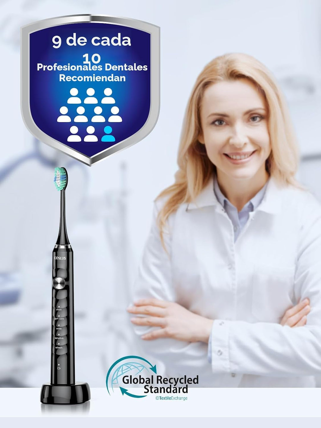 Cepillo de dientes eléctrico sónico COSLUS C40 para adultos, 47000V...