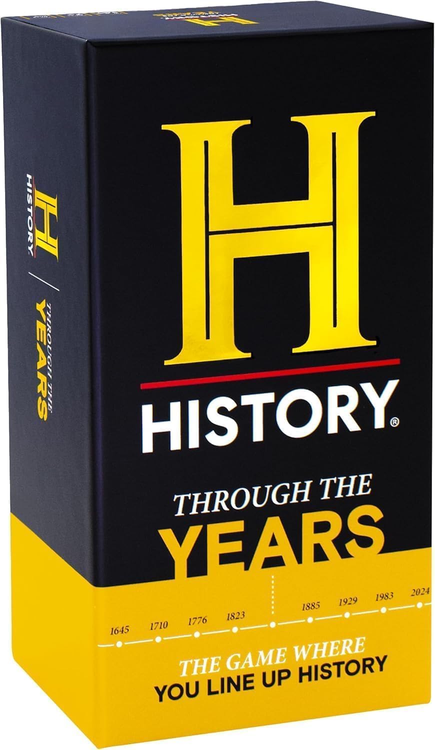 HISTORY Channel Through The Years - Cronología de cronología de supertrivia de conocimiento general, juego de cartas de fiesta para adultos, familia, preadolescentes y adolescentes en busca del