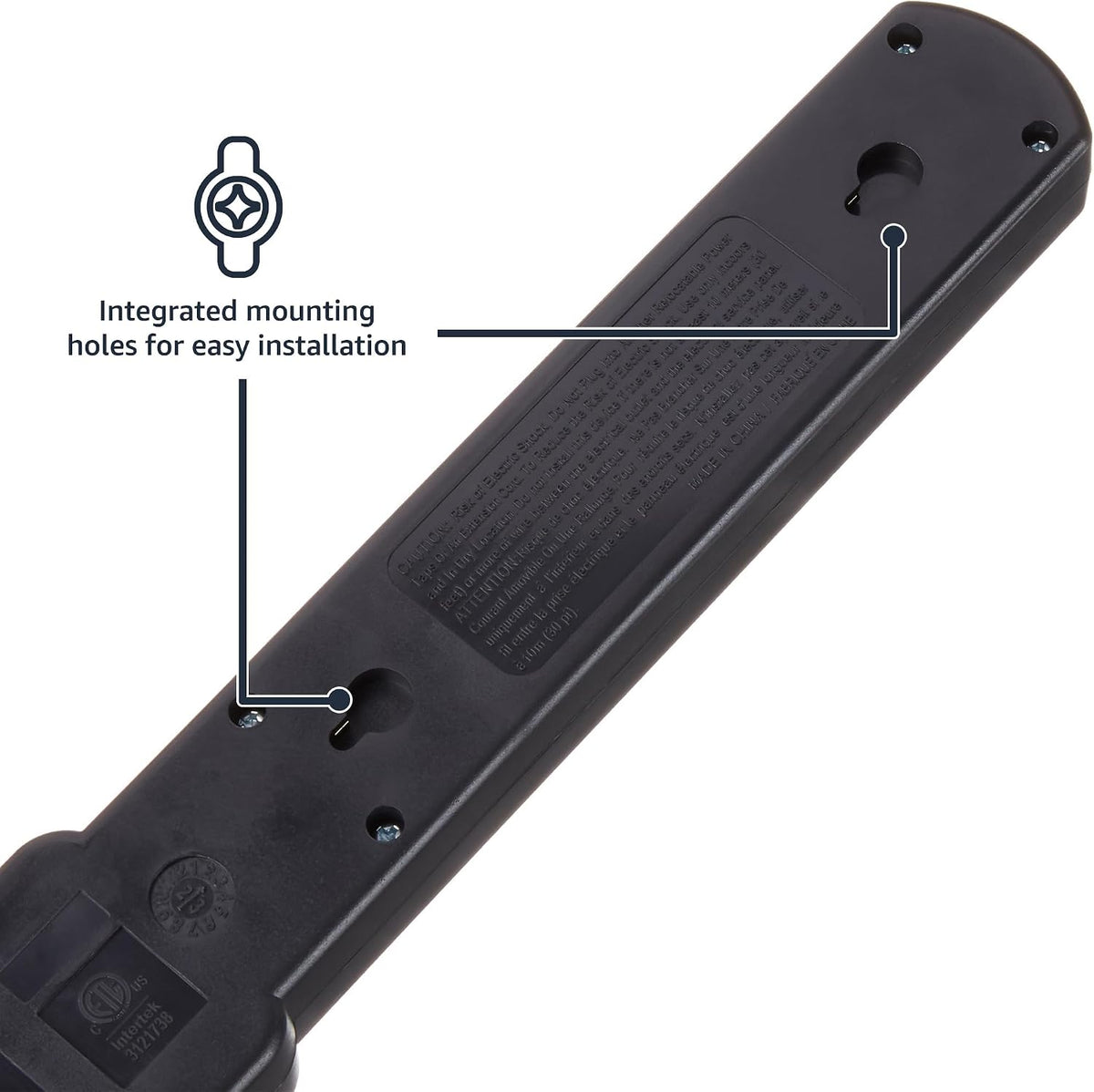 Amazon Basics 6-enchufe Protector contra Sobretensiones con 200J, Interruptor Automático, Cable de Extensión de 2 pies, Negro, 4-Pack