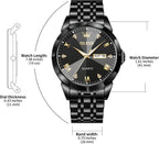 OLEVS Relojes para hombre de lujo de acero inoxidable 30M impermeable