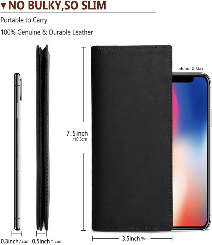 Kattee cartera plegadiza clásica de cuero para hombre
