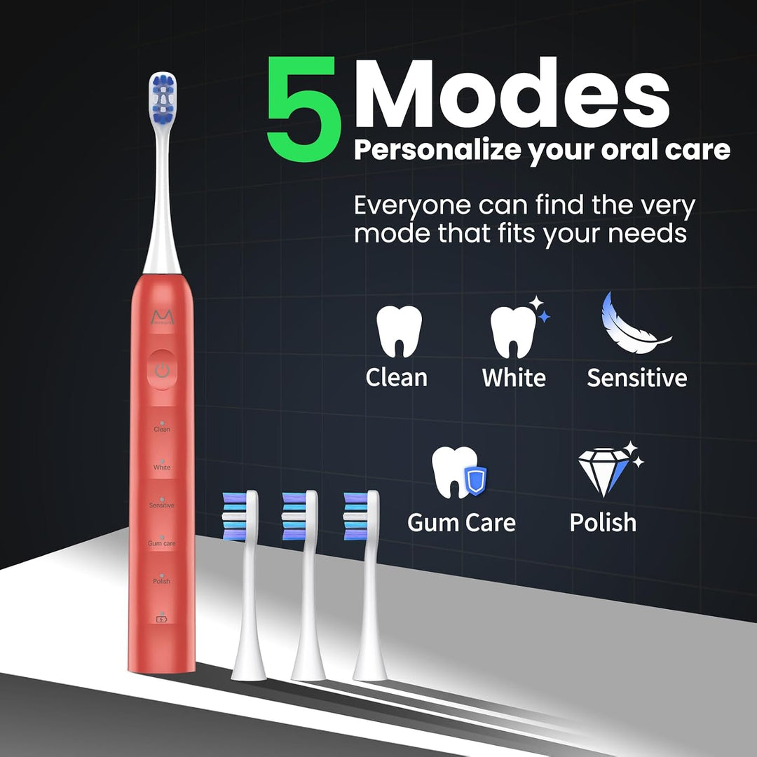Marlincare Cepillo de dientes eléctrico para adultos, cepillo de di...