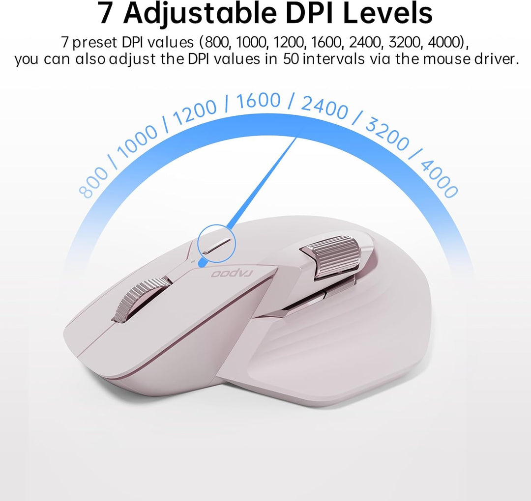 Rapoo MT760Mini Ratón Inalámbrico Bluetooth - Conexión Multimodo Bl...