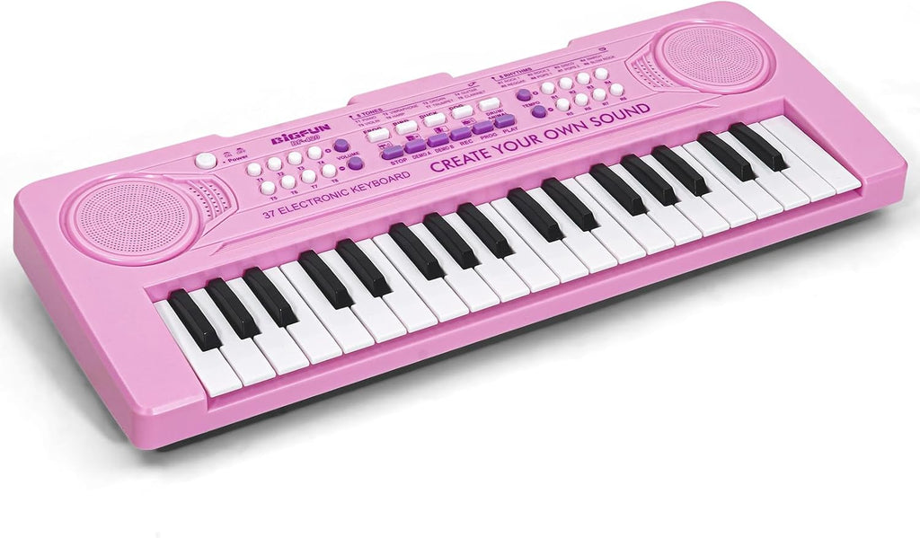 Piano de teclado electrónico de 37 teclas para niños de 3, 4, 5, 6, 7, 8, 9 años