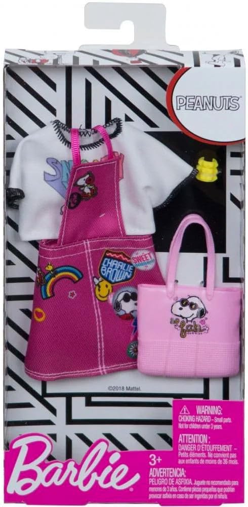 Barbie Fashion Peanuts - Conjunto de 4 paquetes de ropa con accesor...