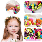 GILI Pop Beads - Kit de fabricación de joyas para niñas de 3, 4, 5, 6, 7, 8 años, juguetes de artes y manualidades para niños de 4 a 8 años, collar, pulsera, creatividad, juego de broches a presión,