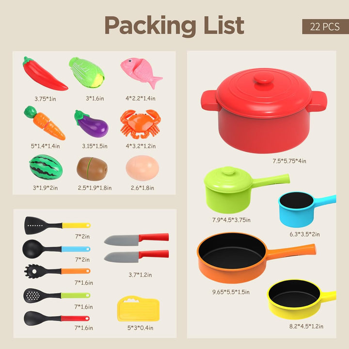 GILOBABY Accesorios de cocina para niños - Juego completo de juguet...