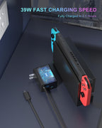 Estación de acoplamiento para interruptor/interruptor OLED, juego de base de TV 3 en 1 de repuesto con módulo IC original, cargador de CA y cable HDMI de alta velocidad para salida HD 1080P y carga de