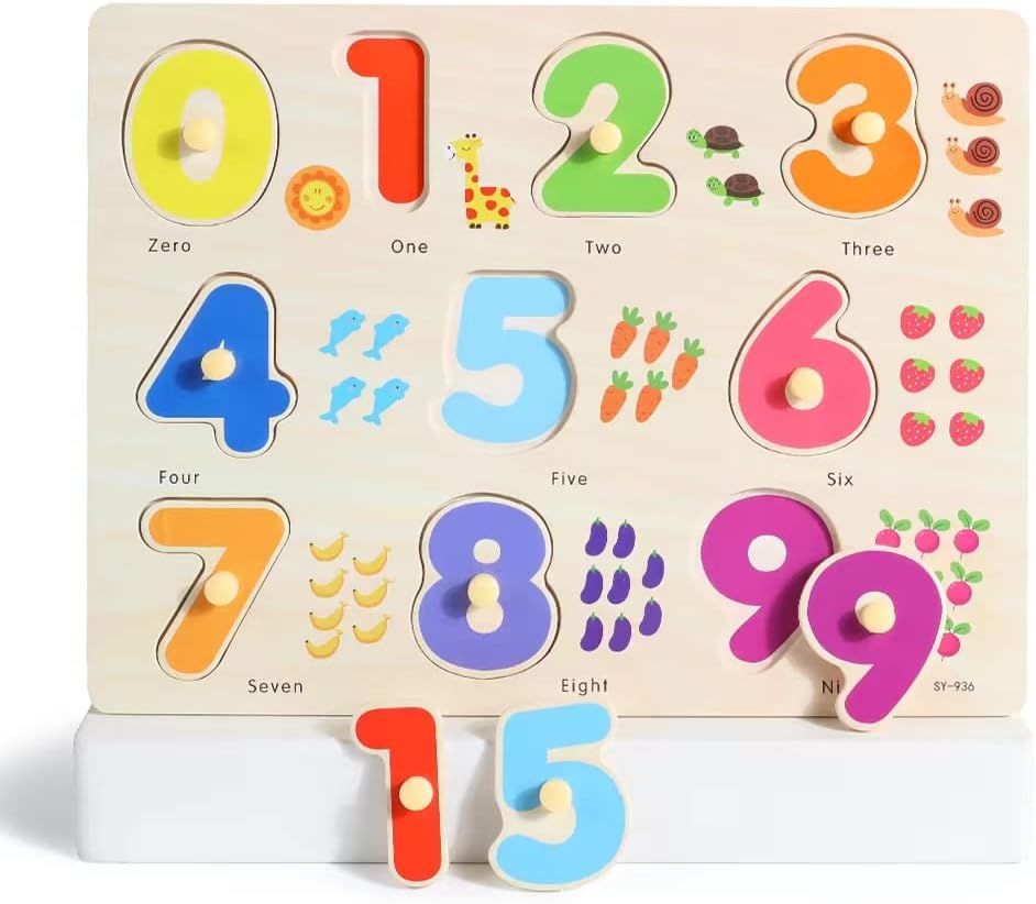 GRINNNIE - Rompecabezas Montessori de madera para niños de