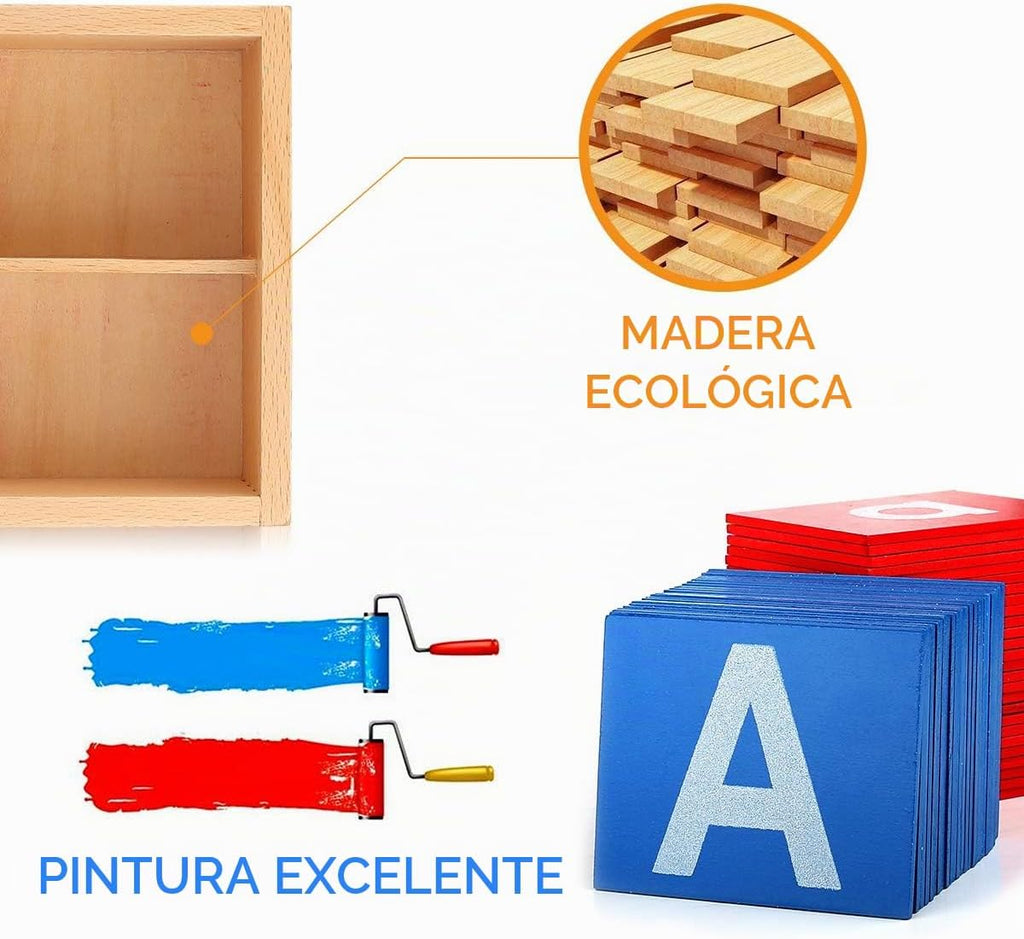 Papel de lija Montessori Letra Aprender Alfabeto Tráctil Aprendizaje Phnonics Reconocimiento de Cartas Habilidades Pre-Escritura Educación en el Hogar Actividades en el aula Terapia Ocupacional