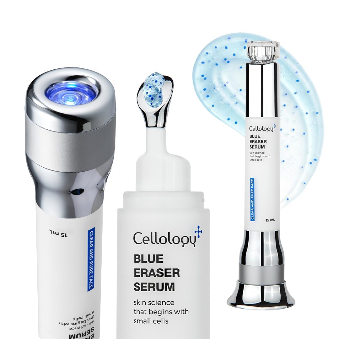 Suero borrador azul con aplicador LED refrescante, suero calmante d...